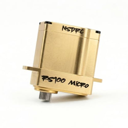 NSDRC RS100 Brass High Torque Micro Servo - Remote Control Car Electronics, RC Car Servo CNC-machined Brass Case, 5V-8.4V (HELIDIRECT) (Gold (NSD-MSRVOBR)) - color: Gold (Nsd-msrvobr)