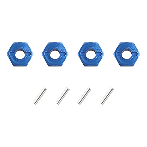 12mm Hex Wheel Hub Mount, Aluminum 7mm Thick with 2x10mm Stub Axle Pins for 1/10 Slash 4x4 & HQ 727 RC Cars Replacement Upgrade Parts (Dark Blue)(Set of 4) - color: Dark Blue