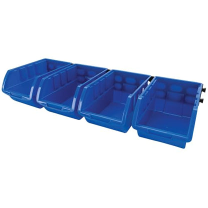 Performance Tool W5196 4-Piece Large Stackable Storage Trays, Blue | Large Stackable Trays for automotive tools garage applications - style: 4pc Large Blue Bins Only
