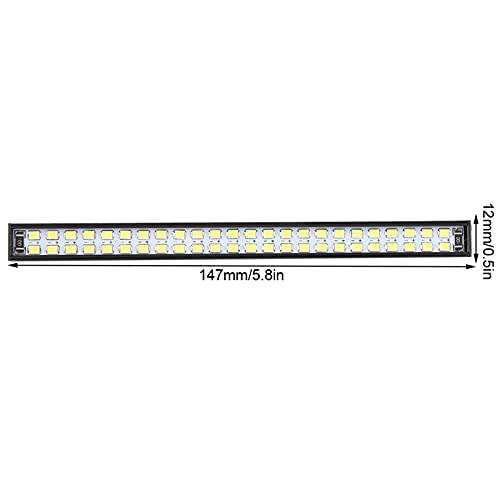 48Pcs LED RC Roof Lamp, 3Modes 147x12x11.5mm/5.8x0.5x0.5in Crawler 5V-8.4V Light Kit with Bag Screw Accessories Plastic LED Light Bar Part Accessory for, HPI Car