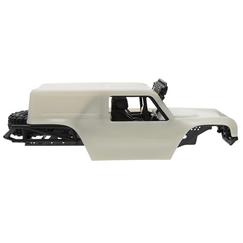MEUS RACING MB24 SCX24 Body 5.2in 132MM Body Shell ABS+Nylon Carbon Fiber Chassis for 1/24 Axial SCX24 Bronco JLU B-17 C10-(Primary Color) - color: White