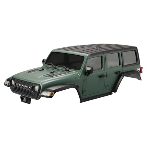 6.10 inches (155mm) Wheelbase Shell Hardtop Body Replacement Part for TRX4M Bronco Defender AX8560 1/18 RC Crawler Chassis (Green) - color: Green