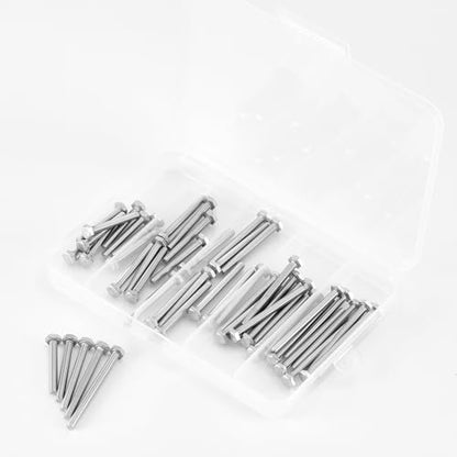 M4 x 30mm 35mm 40mm 45mm 50mm Heavy Duty Hexagon Bolts Hex Head Screws, 304 Stainless Steel, Metric Machine Fully Threaded, Bright Finish, Assortment Kit 50PCS - size: M4 x 30/35/40/45/50mm (50PCS)