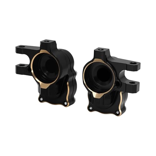 INJORA Black Brass Steering Knuckles Set TRX4M +5mm Diamond Portal Axle RC Upgrade