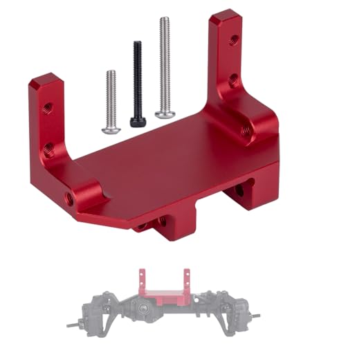 SCX10 III Servo on Axle Mount, AR45P Portal Axle 4-Link Suspension for 1/10 RC Crawler Car SCX10 III Aluminum Alloy Upgrade Parts (Red) - color: Red