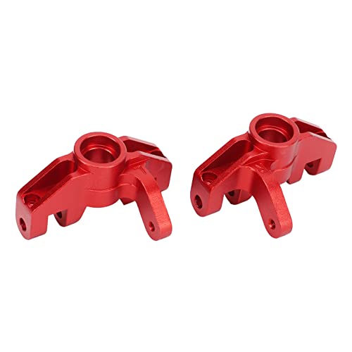 RC Steering Cup, Upgraded Aluminum Alloy Steering Knuckle 2pcs Red for Tenth Scale RC Cars Off Road Racing Rock Crawling - color: Red