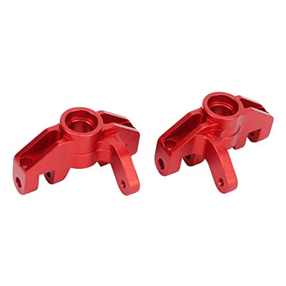 RC Steering Cup, Upgraded Aluminum Alloy Steering Knuckle 2pcs Red for Tenth Scale RC Cars Off Road Racing Rock Crawling - color: Red
