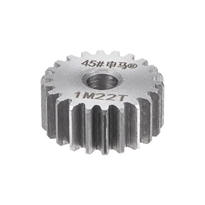HARFINGTON Straight Spur Gear 6mm Bore 22T Mod-1 Hardened 45# Steel Spur Diff Differential Motor Gear RC Car Replacement Parts - style: 22T