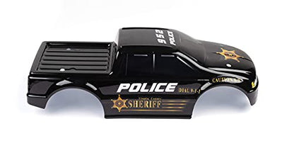 SummitLink Custom Body Compatible for T/E Maxx Shell Cover E-Maxx 1/10 Scale RC Car (Truck not Included) (Police Black) - style: Police Black