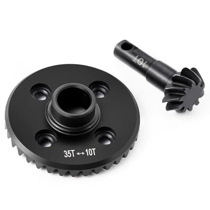 12T-33T Overdrive 10T-35T Underdrive Steel Diff Gears for TRX4 TRX6 | 1/10 RC Crawler Car Upgrades Bevel Gear Ring Pinion Set