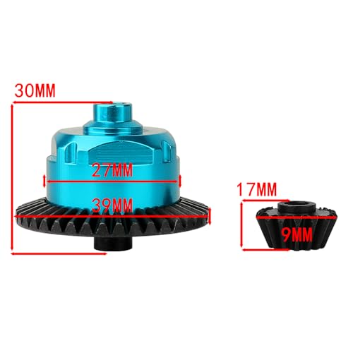 Metal Differential Gear Set for Tamiya TT-02 TT-02B TT02 TT02B 1/10 RC Toys Car Upgrade Parts (Blue) - color: Blue