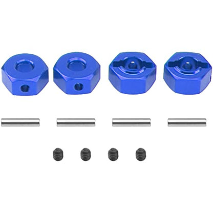 Metal 12mm Wheel Hex Hub Drive Adapters with Pins Screws Compatible with 1/10 Arrma Senton Granite Typhon Vorteks 3S Big Rock RC Car (Blue) - color: Blue