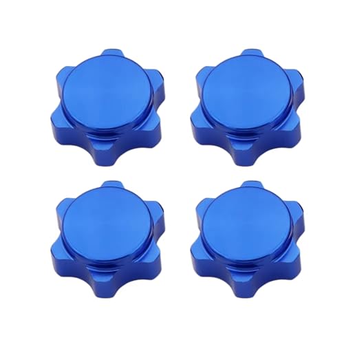 Parts For HSP For Axial For HPI For Himoto 1/8 4Pcs Aluminum Wheel Hex Nut Fine Cover 17mm RC Car Off Road Truck Hop For Up Parts(Blue) - color: Blue