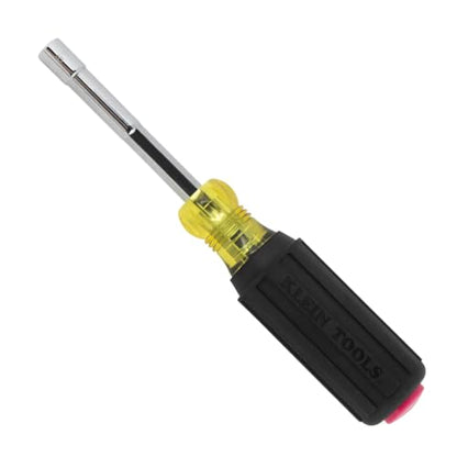Klein Tools 65410M Metric Color-Coded Nut Driver, Hollow-Shaft, Heavy-Duty 10 mm Hex, Pass-Through Design, 6-Point Socket, and Cushion-Grip Handle - size: 10mm