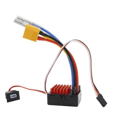 60A Brushed ESC Electronic Speed Controller Waterproof for 1/10 RC Car RC Boat for use with 540/550 Motors (XT60 Plug)