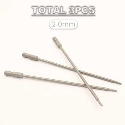 RC Hex Bit 6 Inch Power Bits 4mm for Screwgun/Power Drill(2MM X 3PCS) | High-speed Steel Precision Screwdriver Bits,Hex Head Allen Wrench Drill Bit Set,Magnetizable Tips,S2 alloy steel - size: 2MM X 3PCS