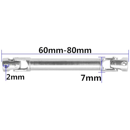 2Pcs Vgoohobby 2mm 3mm 4mm Metal RC Drive Shaft CVD Driveshaft Compatible with WLtoys Axial MN Model WPL Tamiya 1/24 1/18 1/16 1/14 1/12 RC Military Crawler Car Tractor Truck (60-80mm 4-4) - color: 60-80mm 4-4