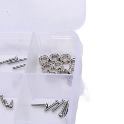 Generic 126PCS RC Screw Kit with Bearings & Nuts, Replacement for SCX30 1/30 RC Crawler Car, Steel Screw Assortment Set for Easy DIY Repair & Maintenance