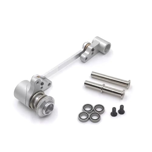 RC Car Accessories Compatible with WLtoys 144010 144001 144002 124016 127017 124018 124019 LC 1/14 RC Car Parts Upgrade Metal Steering Assembly(Silver) - color: Silver