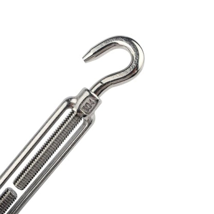 10Pcs M6 Hook & Hook Turnbuckle Heavy Duty Tensioner Adjustable Shade Sail Hardware for Tightening Up Metal Cable Wire 1/4" - style: M6 Hook & Hook