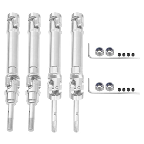 2Pairs Vgoohobby Stainless Steel Front & Rear Drive Shaft CVD Driveshaft Upgrades Parts Compatible with Traxxas Slash 4X4/Stampede 4X4/Rustler 4X4 Hoss RC Truck Car