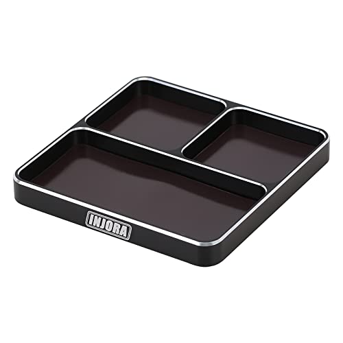 INJORA Screw Tray Nut Gasket Storage Tool for RC Car Boat Airplane Models,CNC Aluminium(Black) - color: Black