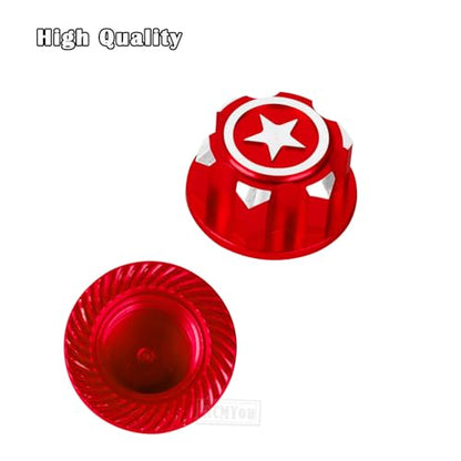 RC Aluminum RC 17mm Hex Wheel Nut Upgrades Part for X-Maxx Summit E-Revo E-Maxx 1/8 RC Monster Buggy car,Alloy Dustproof Anti-Skid Mount Cap,Red - color: Red - Upgrades