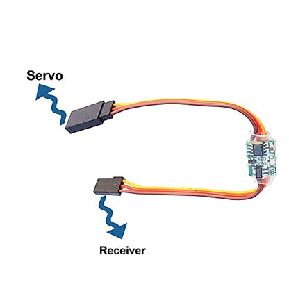 2Pcs Servo Signal Reverser Rotation Inverter 3.6V - 24V Steering Gear Reverser for JR Futaba Aircraft Airplane Steering Gear and Any Servos