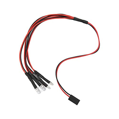 4Leds LED Light Headlights Taillight Kit Accessories, RC Car LED Lights, RC Car Upgrade Parts for Axial AXIAL SCX24 1/24 Remote Control Car Truck Tank Crawler，2 Red 2 White