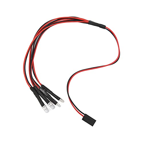 RC Car LED Lights, 4 LEDs LED Light Headlights Taillight Kit Accessories with 2 White 2 Red for Axial AXIAL SCX24 1/24 Remote Control Car