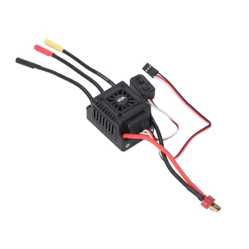 45A Brushless ESC for /10 Short Course Truck, Aluminum Heatsink Electronic Speed Controller Compatible with Sensored Sensorless Motors, Low Latency High Efficiency RC Racing and
