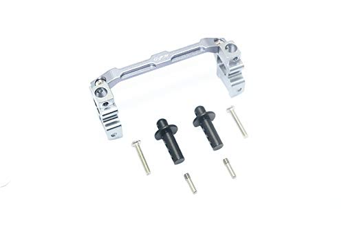GPM For Traxxas TRX-4 Defender/Tactical Unit/Ford Upgrade Parts Aluminum Front Adjustable Body Mount & Post - 7Pc Set Gray Silver