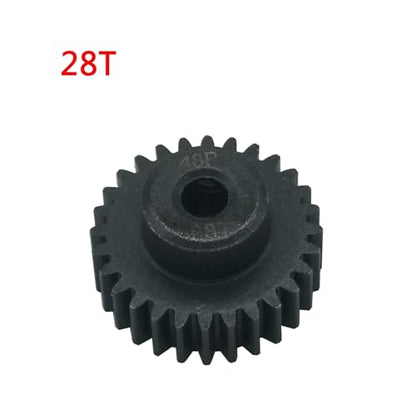 5-Pack Steel 48P Pinion Gear Sets 24T 25T 26T 27T 28T with Screws for 3.175mm (1/8-Inch) Shaft 1/10 RC Car Brushless Brush Motor - size: 24T 25T 26T 27T 28T
