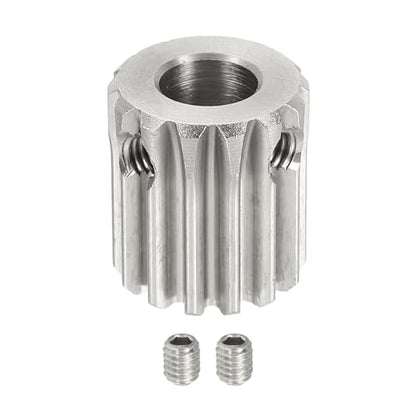 uxcell 1 Mod 14T Spur Gear 8mm Bore, 304 Stainless Steel Pinion Gear, 20°Pressure Angle, for Spur Rack and RC Model Car or Motor DIY - size: 1 Mod 14T, 8mm