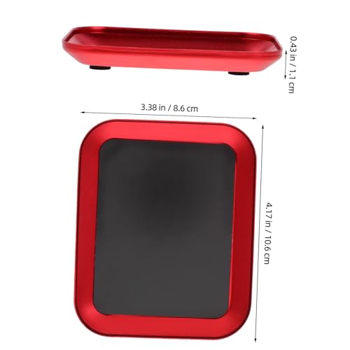 ORFOFE 2pcs Magnetic Screw Tray for Small Metal Parts and Bolts, Aluminum Alloy Organizer with Smooth Rounded Edges, for Car Repair and Small Electronics, Red