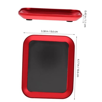 ORFOFE 2pcs Magnetic Screw Tray for Small Metal Parts and Bolts, Aluminum Alloy Organizer with Smooth Rounded Edges, for Car Repair and Small Electronics, Red