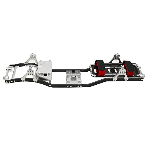 1/10 RC Crawler Carbon Fiber Girder 4MM CNC Metal Car Chassis Frame Body Kit Parts for Axial SCX10 II Rock Off Road Truck (Silver) - color: Silver