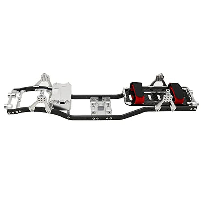 1/10 RC Crawler Carbon Fiber Girder 4MM CNC Metal Car Chassis Frame Body Kit Parts for Axial SCX10 II Rock Off Road Truck (Silver) - color: Silver