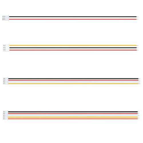 60Pairs JST-XH 2.54mm Header Connector Kit with Male and Female Connectors Adapter 200mm 26AWG Flat Wire Cable Compatible with JST XH Plug Adapter (2P/3P/4P/5P Kit) - color: 2P/3P/4P/5P Kit