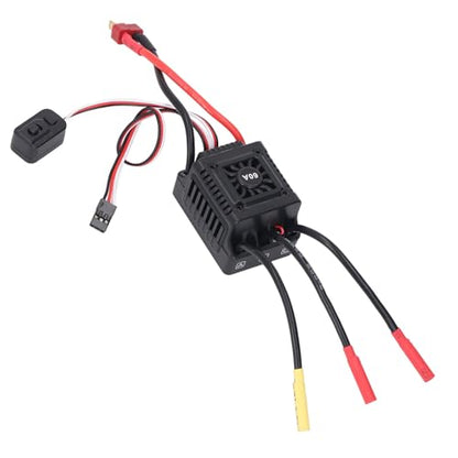 Brushless RC ESC Water Proof Electronic Speed Controller for 1/10 1/12 1/14 1/16 RC Cars, 2 to 3S Lipo Battery Compatible, High Performance, Easy Installation (60A)