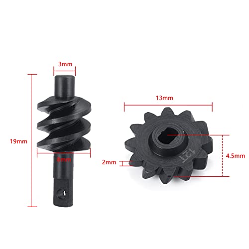 Axle Gear Overdrive Worm Differential 13T 14T/12T 18T/13T 16T Steel Gear for AX24 Axial SCX24 C10 JLU Gladiator Bronco 1/24 RC Crawler Car Upgrade Parts (12T 18T) - size: 12T 18T