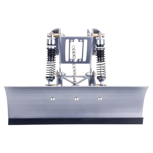 RC Snow Plow for TRX4M & SCX24, Adjustable Aluminum 1/18 1/24 RC Crawler Plow, Servo Operated Snow & Sand Shovel Upgrade, CNC Metal RC Plow Truck Accessory (Grey) - color: Grey