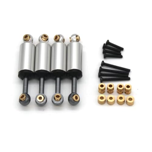Compatible with FMS for FCX24 for Xiaoqi 1/24 RC Car Upgrade Modification Parts Accessories Built‑in for Spring Shock Absorber RC Assortment(Silver) - color: Silver