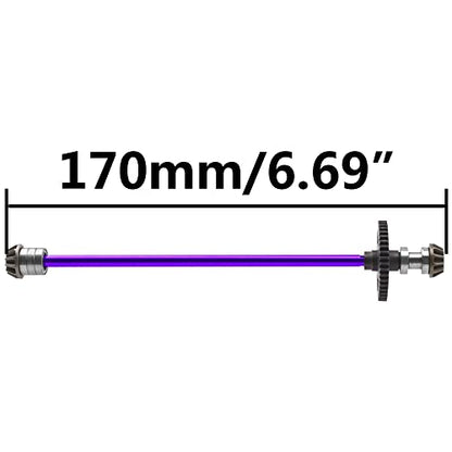 Metal Center Drive Shaft RC Car Central Transmission Shaft w/ 27T Motor Gear Upgrade Part Compatible with Wltoys 144001 1/14 RC Car Buggy (Purple) - color: Purple