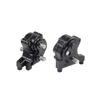 Metal Front Planetary Gearbox Transfer Case Transmission Drive Shaft Skid Plate Set for 1/10 RC Rock Crawler SCX10 II 90046 Chassis Metal Prefixal Gearbox Upgrade (Black) - color: Black