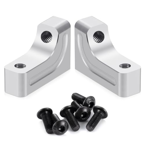 4PCS RC Aluminum Alloy Servo Mounts 1/10th RC Crawler Car CNC Machined Aluminum Servo Mount for SCX10 90047 Wrangler 1/10 RC Crawler Car Upgrades (Silver) - color: Silver