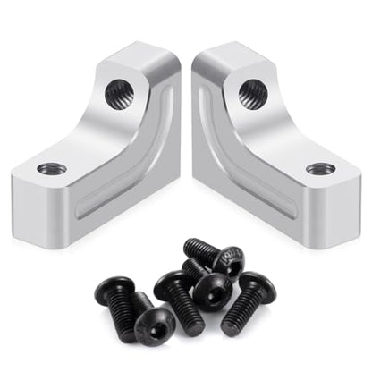 4PCS RC Aluminum Alloy Servo Mounts 1/10th RC Crawler Car CNC Machined Aluminum Servo Mount for SCX10 90047 Wrangler 1/10 RC Crawler Car Upgrades (Silver) - color: Silver