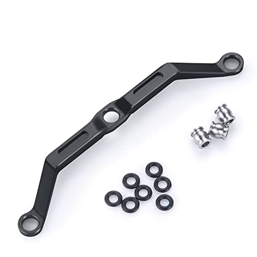 Aluminum Steering Link for 1/18th TRX4M RC Crawler Car Upgrades (Black) - color: Black
