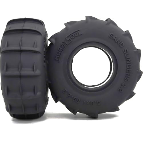 Sand Slingers 2.2 Tires 4-Pack Fits 1/10 RC TRX4 SCX10 Crawler | 127mm / 5.0'' tall off-road tires designed for sand and snow terrain, replacement upgrade for 1/10 RC crawler trucks - style: 127mm Tall - 2.2 Sand Slingers tires