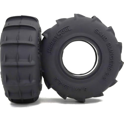 Sand Slingers 2.2 Tires 4-Pack Fits 1/10 RC TRX4 SCX10 Crawler | 127mm / 5.0'' tall off-road tires designed for sand and snow terrain, replacement upgrade for 1/10 RC crawler trucks - style: 127mm Tall - 2.2 Sand Slingers tires